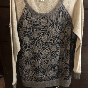Cheetah print lace sweatshirt